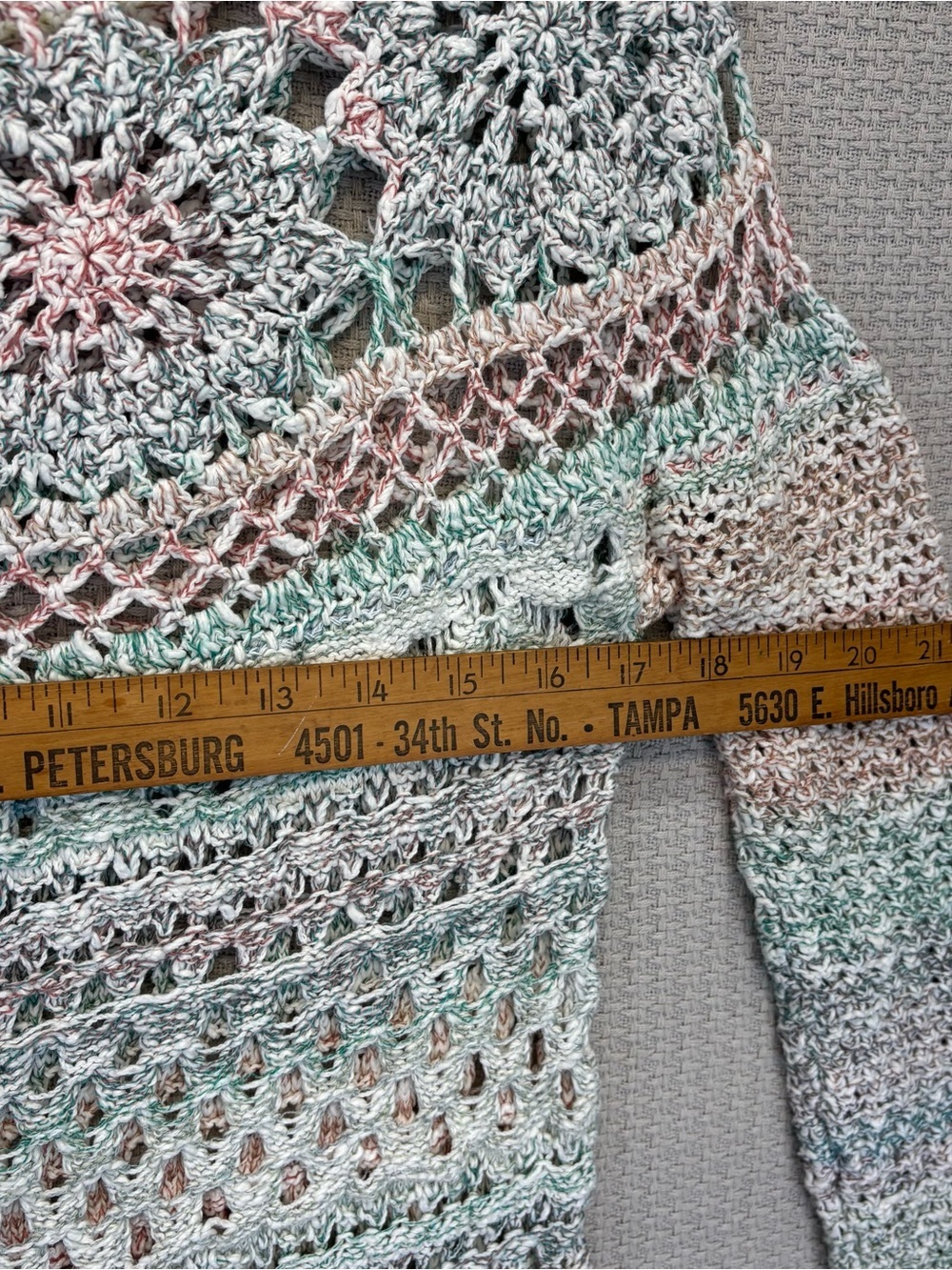 Free People Ring Of Roses Crochet Colorful Pullover Sweater S Boho Beach Chic - Picture 9 of 10